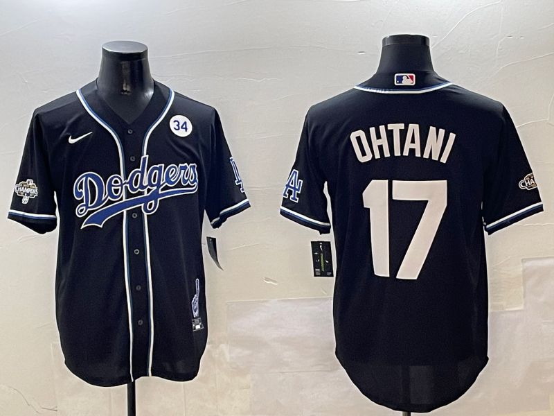 Men Los Angeles Dodgers #17 Ohtani Black Fashion Game 2025 Nike MLB Jersey style 3063->los angeles dodgers->MLB Jersey